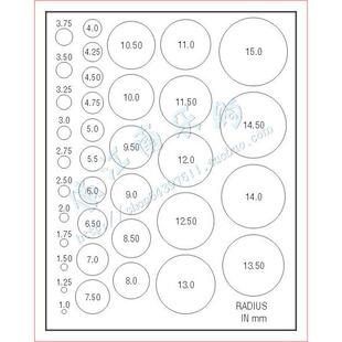 点规菲林尺圆形直径规卡比对卡污点裂缝对比尺沙眼比对片检验标准