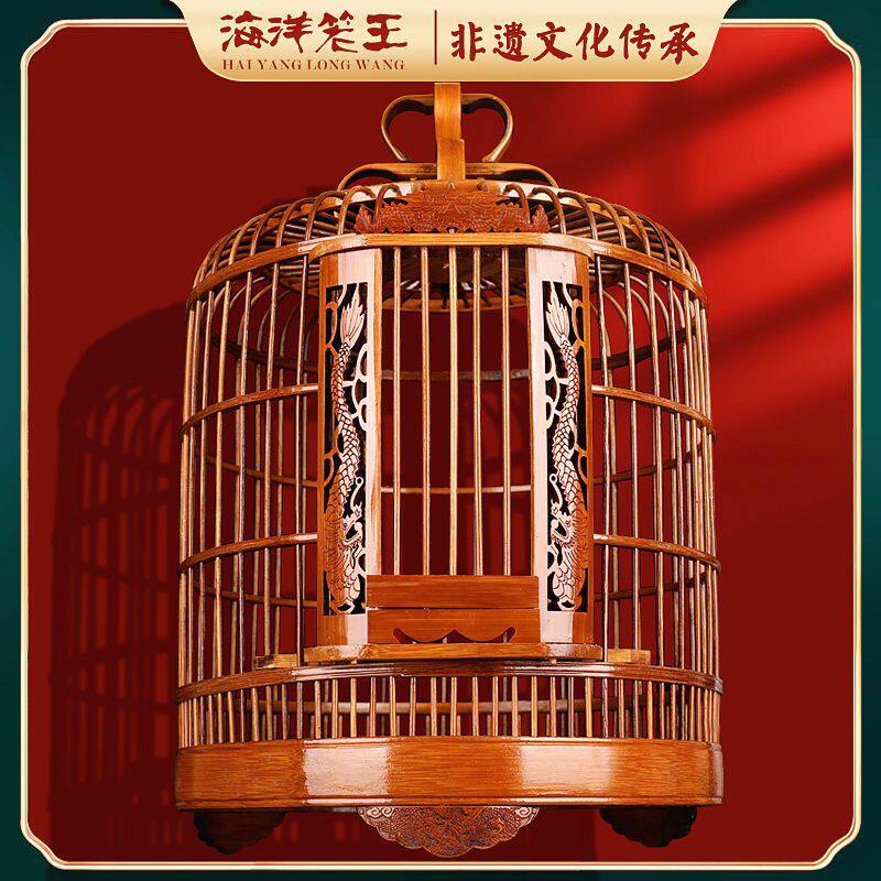贵州画眉鸟笼竹子大全套配件圆笼鹩哥八哥鸟笼子竹制