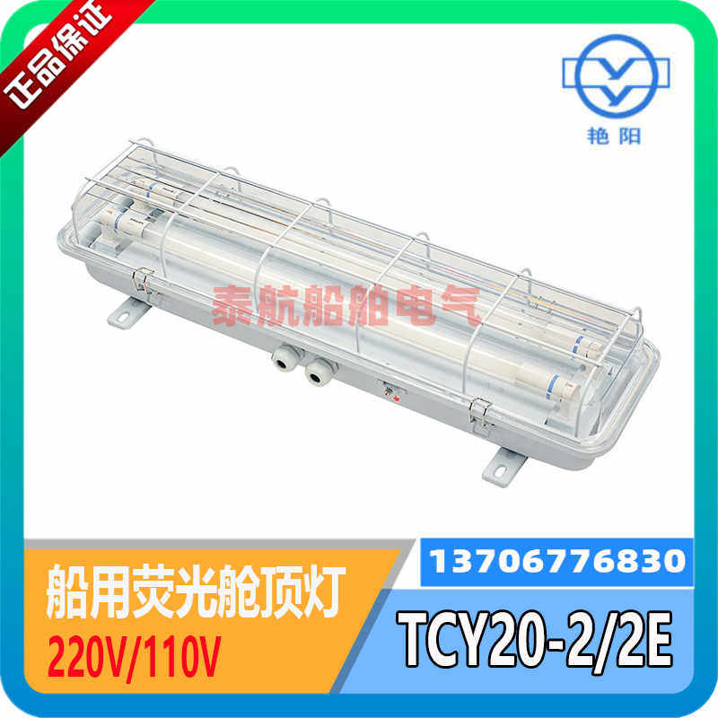安徽艳阳 船用荧光舱顶灯TCY20-2 /2E TCY40-2/2E双管应急带网罩