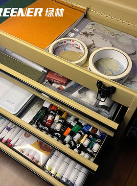 【GREENER收纳箱】美术生工具箱画画多功能文具笔美甲专用中小学