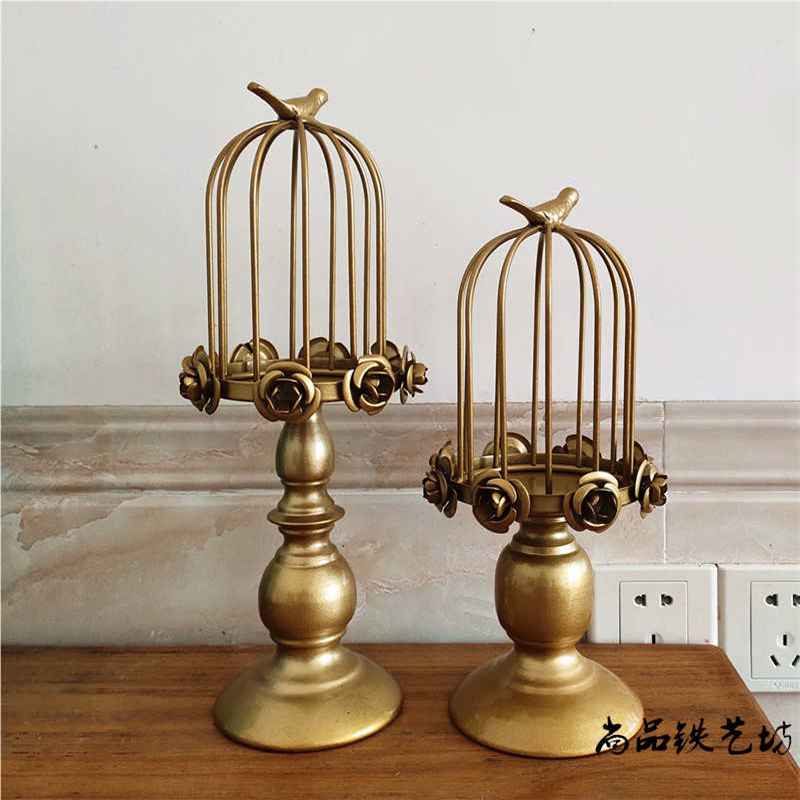 橱窗摆件样板房间装饰品摄影道具婚庆烛台甜品台装饰鸟笼摆件