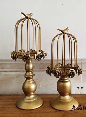 橱窗摆件样板房间装饰品摄影道具婚庆烛台甜品台装饰鸟笼摆件