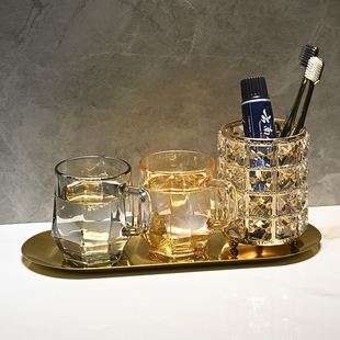 玻璃刷牙杯家用漱口杯情侣牙缸牙桶高颜值女牙刷杯子牙具洗漱套装