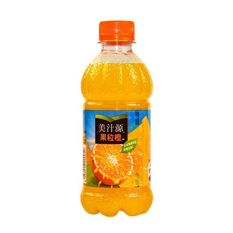 新货瓶塑膜小瓶橙汁装可口美汁源果粒橙饮料果汁饮品智芯浓缩