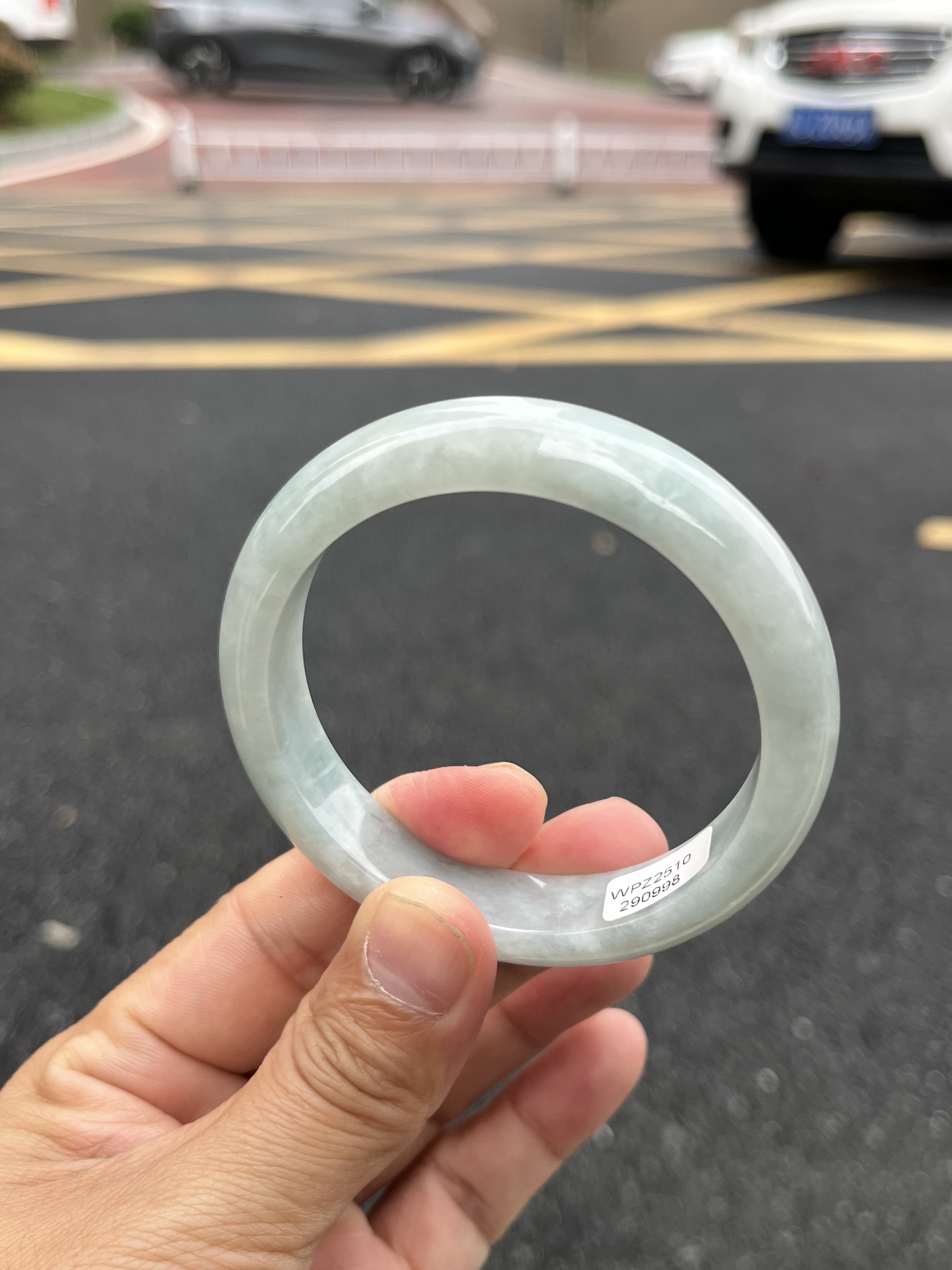 1029-0998天然A货翡翠手镯57圈绿底水润无裂