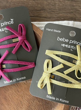现~BebePrince韩国进口儿童发饰绑带蝴蝶结甜美大号掰掰夹刘海夹