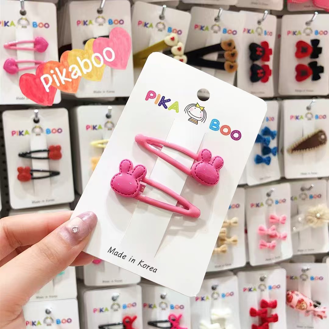 现~Pikaboo韩国代购儿童发饰25新品乖萌小兔bb夹对夹碎发夹刘海夹