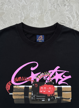 Corteiz夏季新款时尚k粉定时炸y黑色短袖T恤男女款休闲高质量上衣