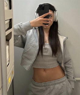 Broken Planet cropped zip up hoodie新款潮女士短款拉链衫灰色