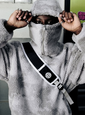 Mertra 美式嘻哈风连帽 Lambswool jacket 卫衣情侣宽松保暖外套