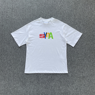 SYNA 彩色字母短袖 POSITIVE PRINTED TEE 夏季潮宽松重磅情侣T恤