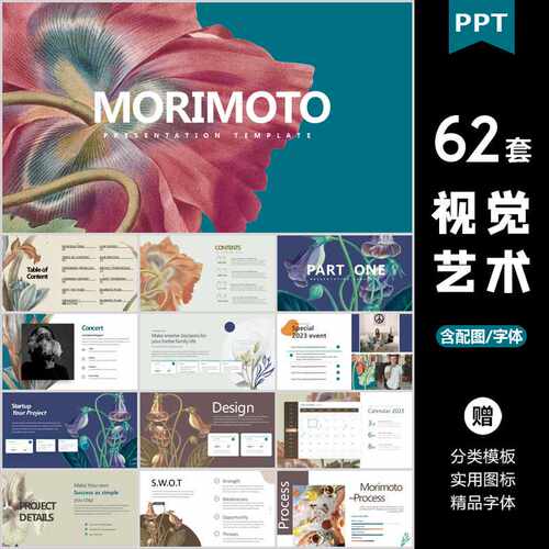 ppt模板艺术时尚创意设计感欧美小众新潮精选工作总结通用模板PPT