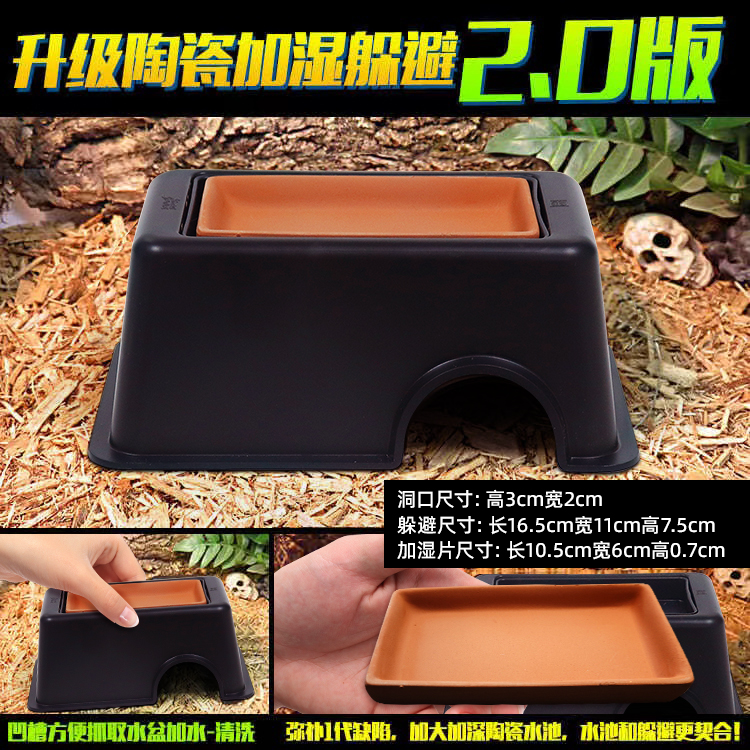 BG小型爬宠躲避洞穴加水保湿寄居蟹守宫蜥蜴宠物蛇蜘蛛造景躲避屋