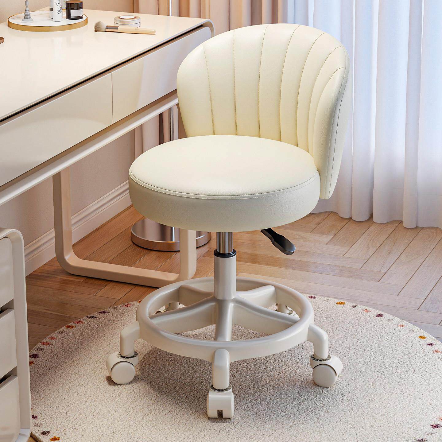 电脑椅小型奶油风化妆椅家用女生卧室梳妆台化妆椅升降转椅万向轮