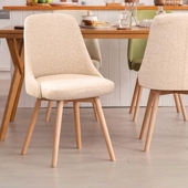 简约实木餐桌椅北欧奶油风现代酒店餐厅椅小户型家用舒适靠背椅子