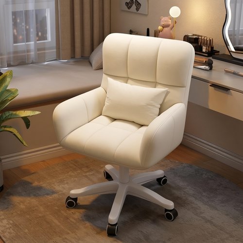 奶油风电脑椅办公椅化妆椅沙发椅