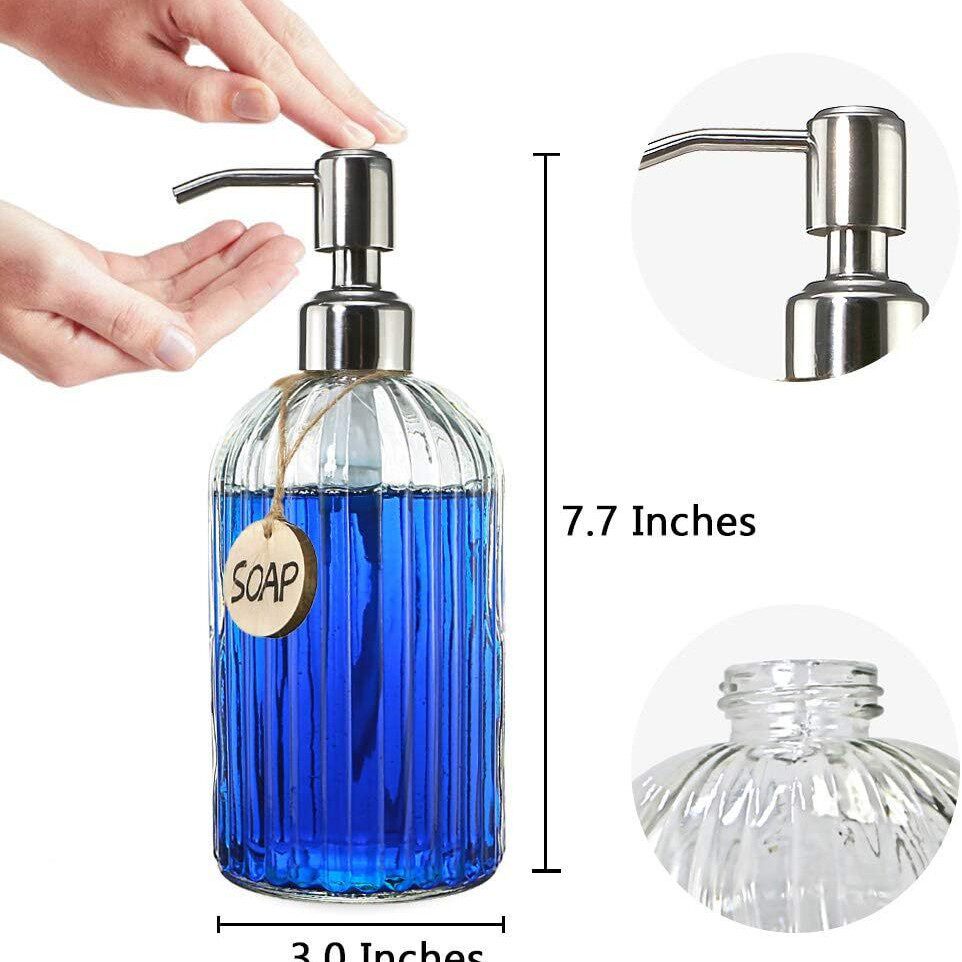 hand soap glass bottle北欧美式竖纹玻璃洗手液按压式空瓶皂液瓶