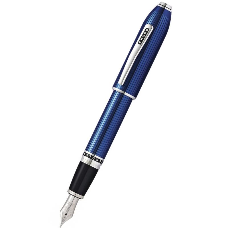 CROSS高仕钢笔正品名铸系列艺术品18K金笔金属蓝收藏礼物墨水笔