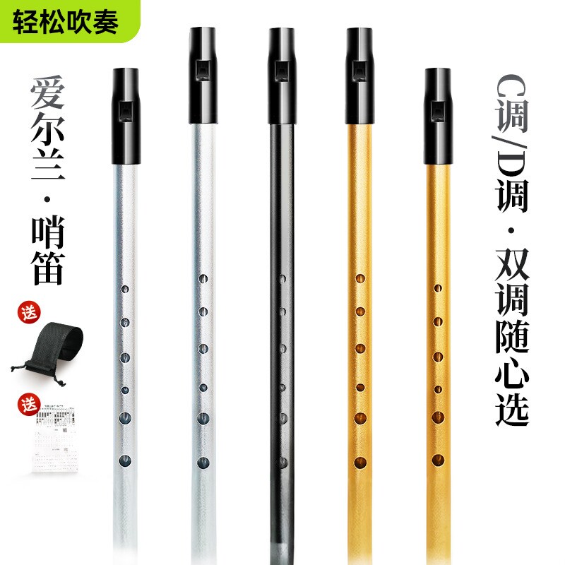爱尔兰哨笛C调D调小学生专用六孔直笛儿童专业高低音笛子竖笛