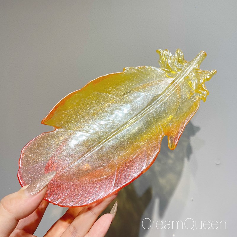 奶油皇后长条羽毛造型盘子碟子硅胶模具DIY手工滴胶摆台首饰收纳图片