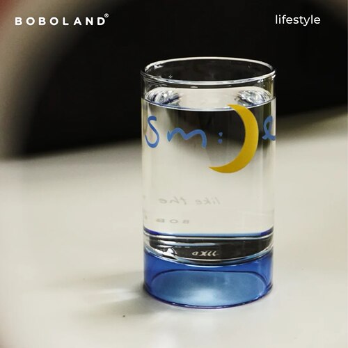 BOBOLAND·原创设计月亮主题玻璃水杯咖啡牛奶冷饮透明耐热耐冷