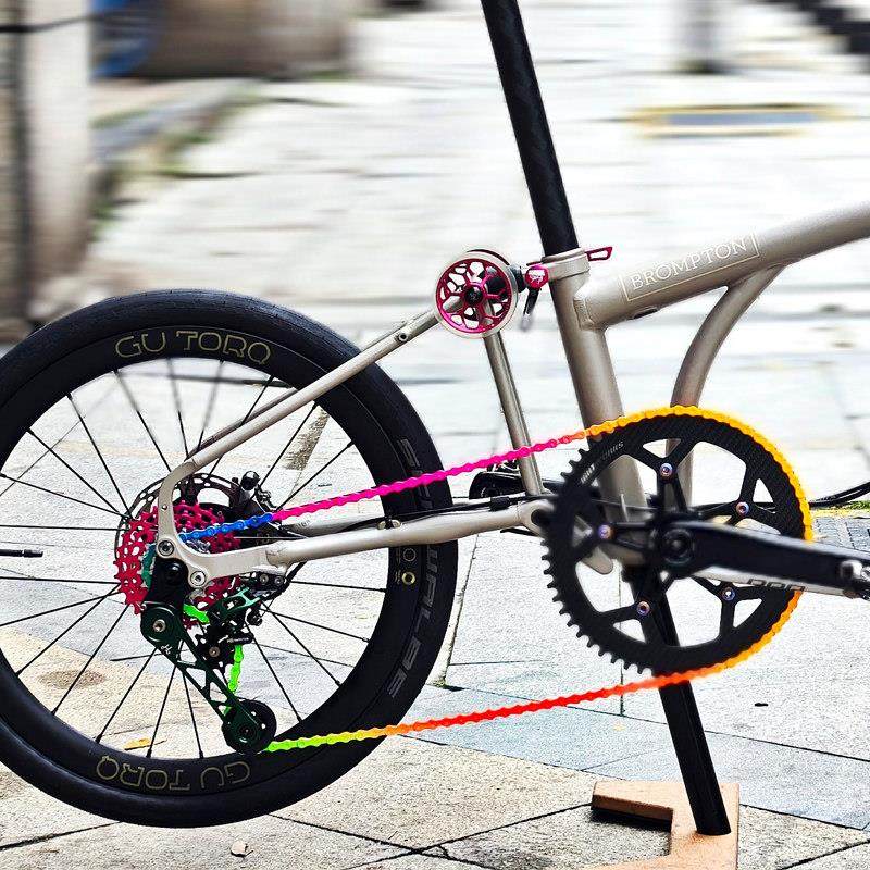 扶摇YBN小布折叠自行车配件改装超轻量山地公路车11速彩虹彩炼条