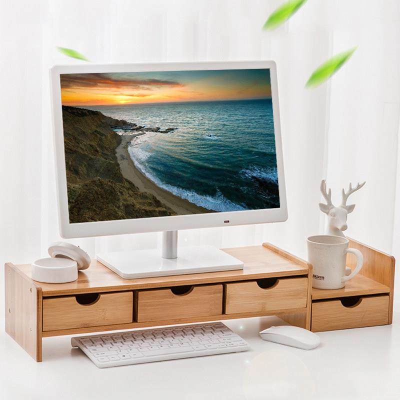 加长护颈显示器增高架台式电脑显示屏垫高底座桌面收纳盒置物架子