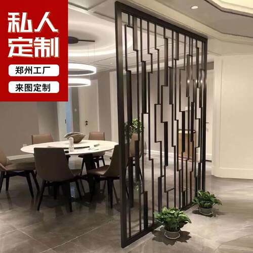 速发轻奢不锈钢屏风隔断客厅酒店办公室背景墙格栅镂空玫瑰金玄关
