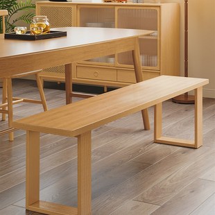 速发餐椅实木腿长条凳家用吃饭椅子客厅长板约子简凳床尾凳玄关换