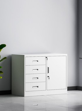 速发偏四斗矮柜多层透明文皮资料柜收柜柜铁件矮柜储物纳抽屉档案