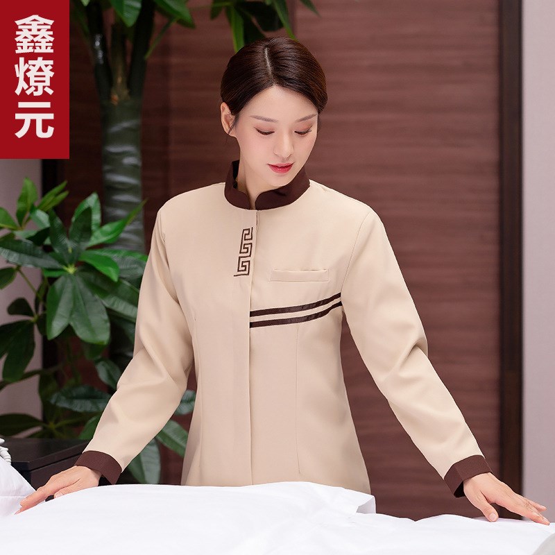 速发酒店保洁服长袖 饭店餐饮咖啡厅客房保洁工作服秋冬装
