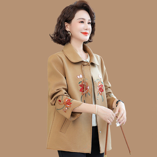 速发中老年秋装2024新风50岁妈妈气质新款式国中外套短款洋气显外
