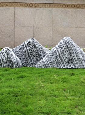 仿真雪浪石切片组合庭院假山造景石户外商场橱窗酒店展厅装饰摆件