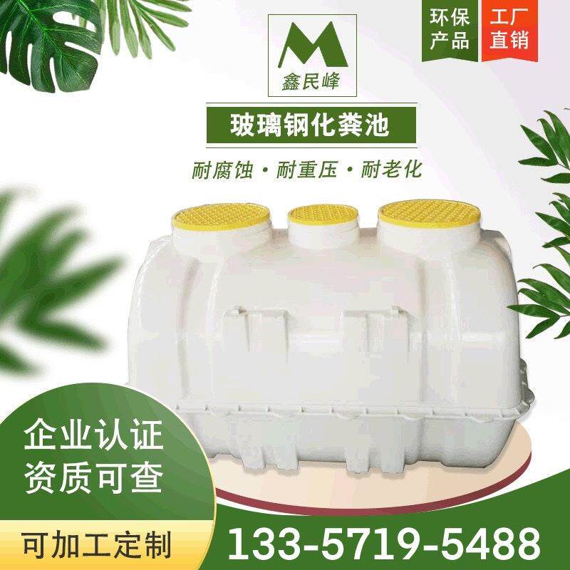 玻璃钢化粪池 1.5立方小型家用新农村污水处理 SMC模压三格化粪池图片
