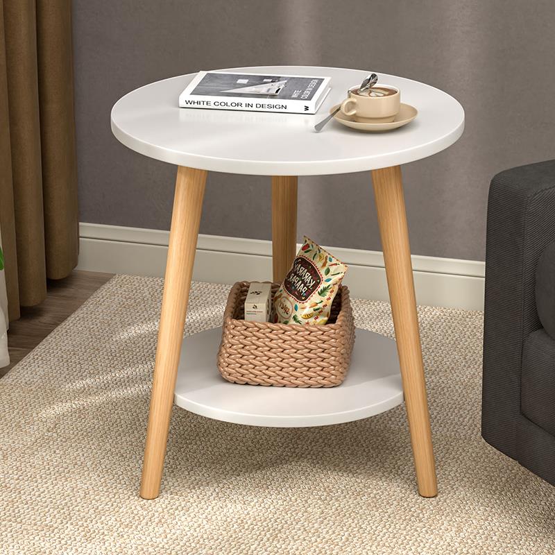 2I沙发边几双层小圆桌客厅小茶几迷你桌子卧室置物架床头简易置物