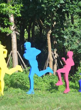 抽象跑步运动人物摆件剪影人雕塑户外商场公园体育馆庭院装饰