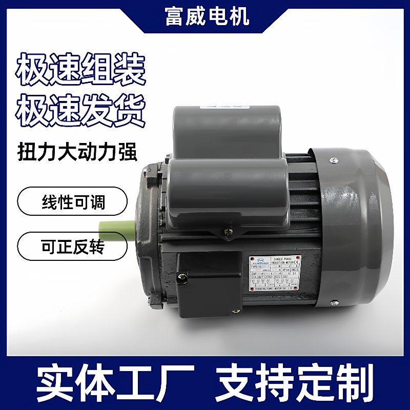 YL802-4B14单相750W高效电动机小法兰1400rpm铁壳冰淇淋机用电机