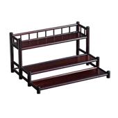 桌面物博古架小型茶杯纳架茶具架子收架仿古紫壶砂置架新中式 饰 装