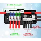 汽车音频MI保DIi 带4路接地多路险盒 4路保险丝电块412V0 Mni ANL
