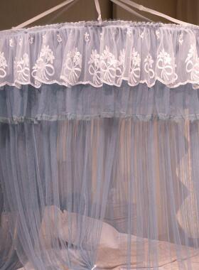 单双加大圆顶用吊挂蚊帐安装免家蕾丝吊顶XZ050702文帐人落地式