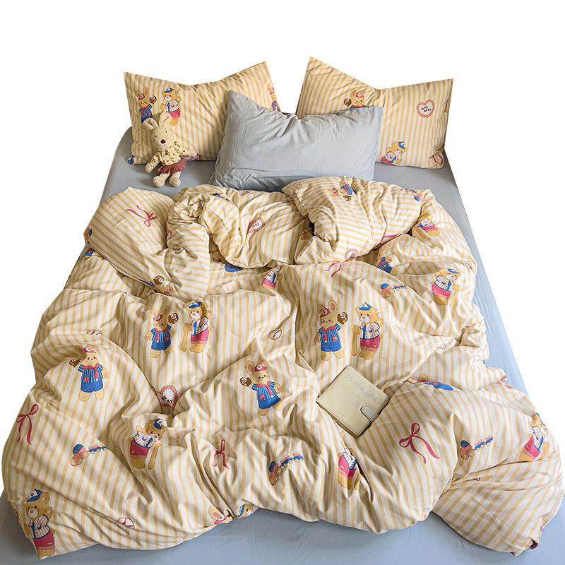 水学洗棉包件套超床柔褶四皱印花被SMJN840套床笠生单人三件套厂,床上用品,床品套件/四件套/多件套,淘宝优惠券,粉丝福利购,淘宝优惠卷