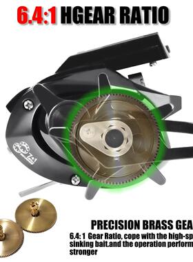 SLA宽体号数显水滴大轮金属底座打黑路海亚船钓钓鱼轮SBT6.4:L1