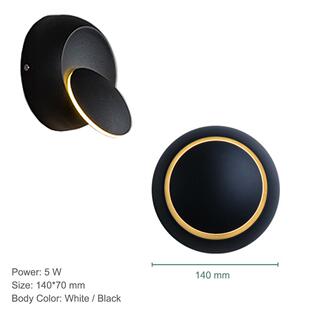 L壁ED月食灯卧室床头894灯欧简北约创梯意可旋转月食客厅走道楼灯