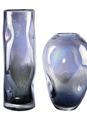 现代奢AC20106+轻件玻璃花瓶简约插干花器ins装饰品创艺意摆软装