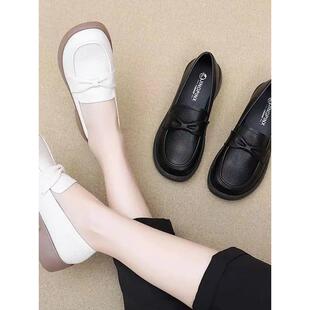一脚蹬软底单鞋 2026新款 软皮乐福鞋 舒适英伦真皮 下单立减50