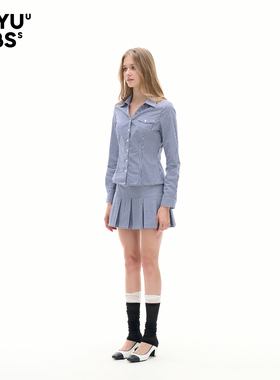 LEIYU LABS格纹百褶裙半身裙女春2026年新款防走光学院风半身短裙