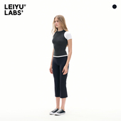 LABS紧身7分瑜伽裤 女2026年春季 新款 LEIYU 微喇运动健身高腰裤 子