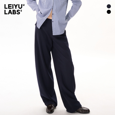 LEIYU LABS中腰弯刀西装裤女2025年冬季新款垂顺阔腿裤宽松休闲裤