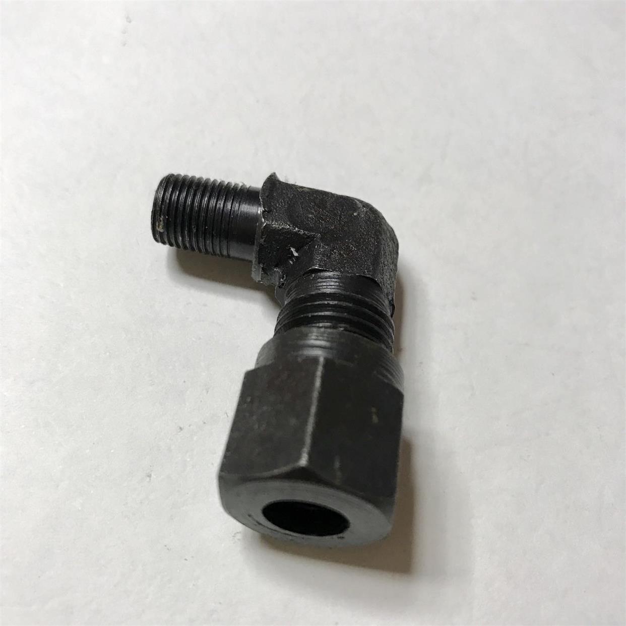 PT1/8-8 铁制直角卡套弯头 外螺纹ZG1/8 另一边卡接外径8mm铜管