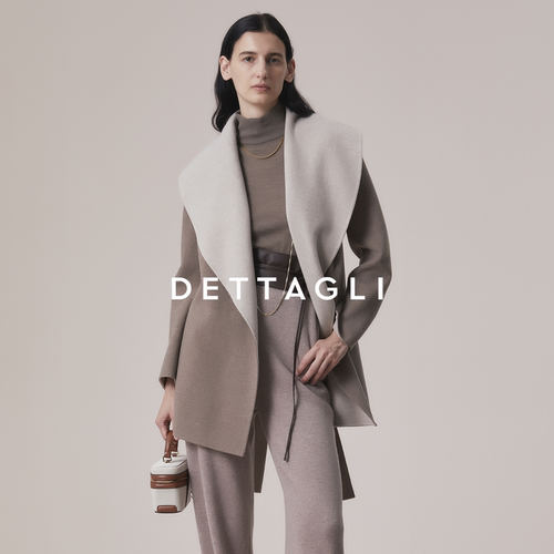 Dettagli/迪塔莉老钱风澳毛云朵绵100%羊毛大翻领斗篷短大衣外套